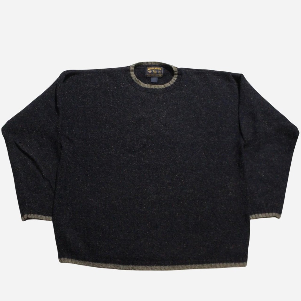 Mens Woolrich Skater Streetwear Preppy Grandpa Pattern Knit Wool Jumper Sweater